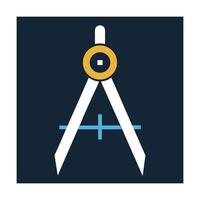 Geometrical compass drawing tool icon flat design for technical drawing or construction vector