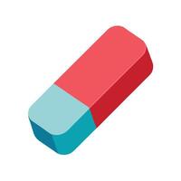 Isometric eraser illustration on white background for design elements and back to school concepts vector