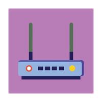 Modern minimalist router illustration for wireless connectivity network and internet access vector
