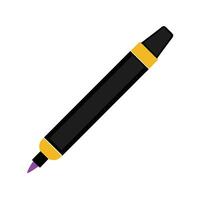 Black marker with purple tip and golden accents on white background vector