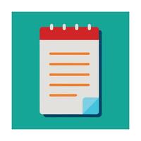 Spiral Notepad Paper Document Memo Agenda Planning Organization List vector