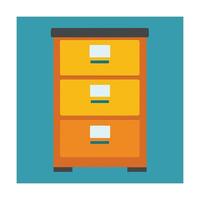 Office document storage illustration of filing cabinet with three drawers minimalist design vector