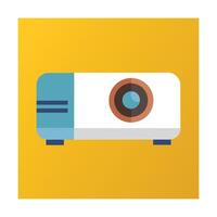 Minimalist projector illustration on golden background for presentation and entertainment equipment vector