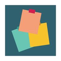 Minimalist sticky notes illustration various colors with tape for reminders and organization in office vector