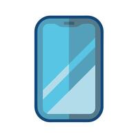 Isolated blue smartphone illustration minimalist mobile device design for app interface mockups vector