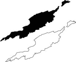 Map of Anguilla UK Silhouette Flat and Outline Design vector