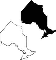 Map of Ontario Silhouette Flat and Outline Design vector