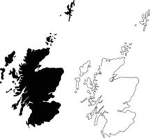 Scotland Map Silhouette Flat and Outline Design vector