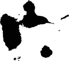 Map of Guadeloupe Silhouette Flat and Outline Design vector