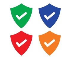 approved security shield icon right sign vector