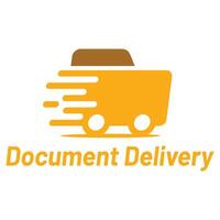 document folder delivery flat minimalist logo design vector