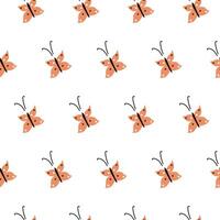 Small butterfly seamless pattern. Hand drawn butterfly. vector