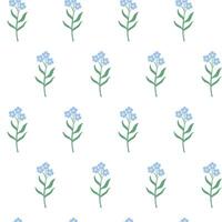Forget-me-not flower seamless pattern vector