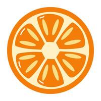 Slice of orange on white background vector