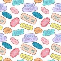 Motivation sticker seamless pattern. Cute stickers. Motivation. vector