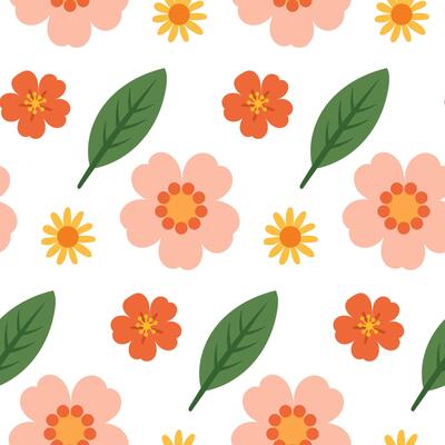 Simple flower seamless pattern. Summer background