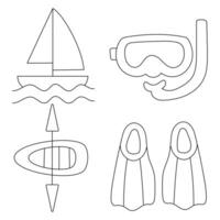Travel elements on white background. Doodle travel set. vector