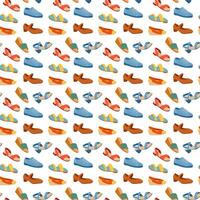 Seamless pattern of different shoes. vector