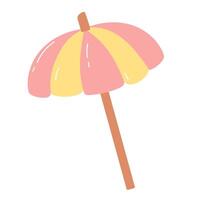 Beach umbrella on white background. Rose umbrella vector