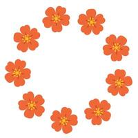 Wreath with red simple flowers vector