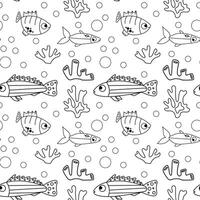 Seamless pattern with tropical fish vector