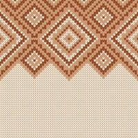 Knitwear texture. Template with empty place for text. Traditional seasonal seamless background for holiday design. Winter knitted wool sweater pattern, beige illustration. vector