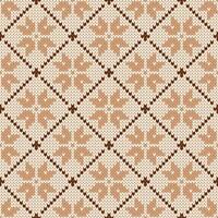 Christmas and New Year traditional knitted seamless pattern. Norwegian style sweater. Wool texture. Illustration with beige snowflakes, holiday background. vector