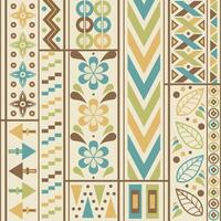 Tribal striped seamless pattern, geometric background. Vintage soft colors. Swatches of seamless pattern included in the file. vector