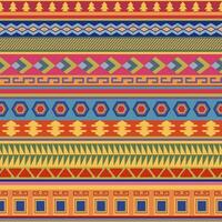 Tribal striped seamless pattern. Geometric multicolor background. Vintage soft colors. Swatches of seamless pattern included vector
