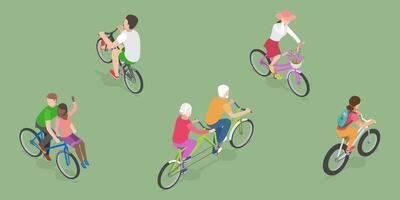 3D Isometric Flat Illustration of Healthy And Active Lifestyle, Summer Break Activity vector