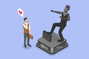 3D Isometric Flat Illustration of Ego, Narcissistic Self Love Behavior vector