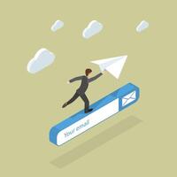 3D Isometric Flat Illustration of Email Subscription, Online Communication vector