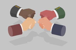 3D Isometric Flat Illustration of Togetherness and Cooperation, Collaboration Teamwork vector