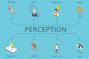 3D Isometric Flat Illustration of Perception, Sensory Nervous System vector