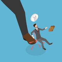 3D Isometric Flat Illustration of Fired from work, Being Kicked Out vector