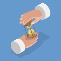 3D Isometric Flat Illustration of Time Management, Countdown and Deadline vector