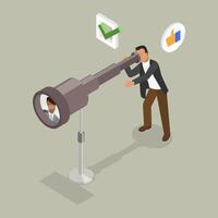 3D Isometric Flat Illustration of Hiring , Searching for Candidates, Looking for Talents vector