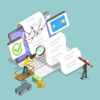 3D Isometric Flat Illustration of Data Analytics, Stock Trading vector