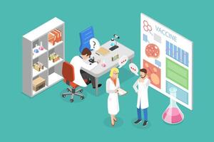 3D Isometric Flat Illustration of Scientist, Science Research Laboratory vector