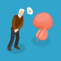 3D Isometric Flat Illustration of Enlarged Prostate, Problems of Male Reproductive System vector