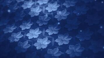 A blue seamless animated background featuring an elegant Thai lotus pattern in fabric texture video