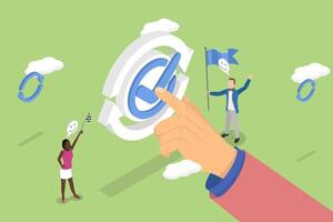 3D Isometric Flat Illustration of Restart, Fresh Start, New Business Cycle vector
