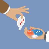 3D Isometric Flat Illustration of Customer Feedback, Client Relationship, Ask and Answer vector