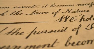 declaração do independência histórico documento fechar acima velho 6 video