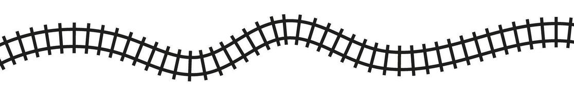 Train rail track railway pattern. 3D line road isolated circle icon. Flat illustration isolated on white background. vector