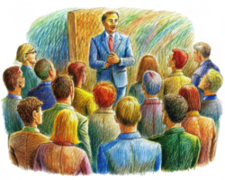 Project Leader Presenting Results in Transparent Background png