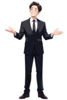 Business Trainer Explaining Metrics in Transparent Background png