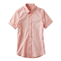 Light pink button-down shirt with rolled-up sleeves made of lightweight breathable fabric, ideal for hot days png