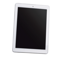 blanc tablette avec une noir écran sur une transparent Contexte png