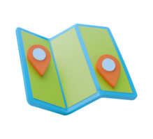 Folded Map with Location Markers png